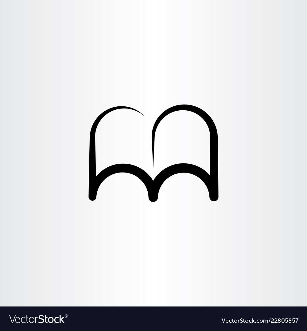 Open Book Icon - Black & White