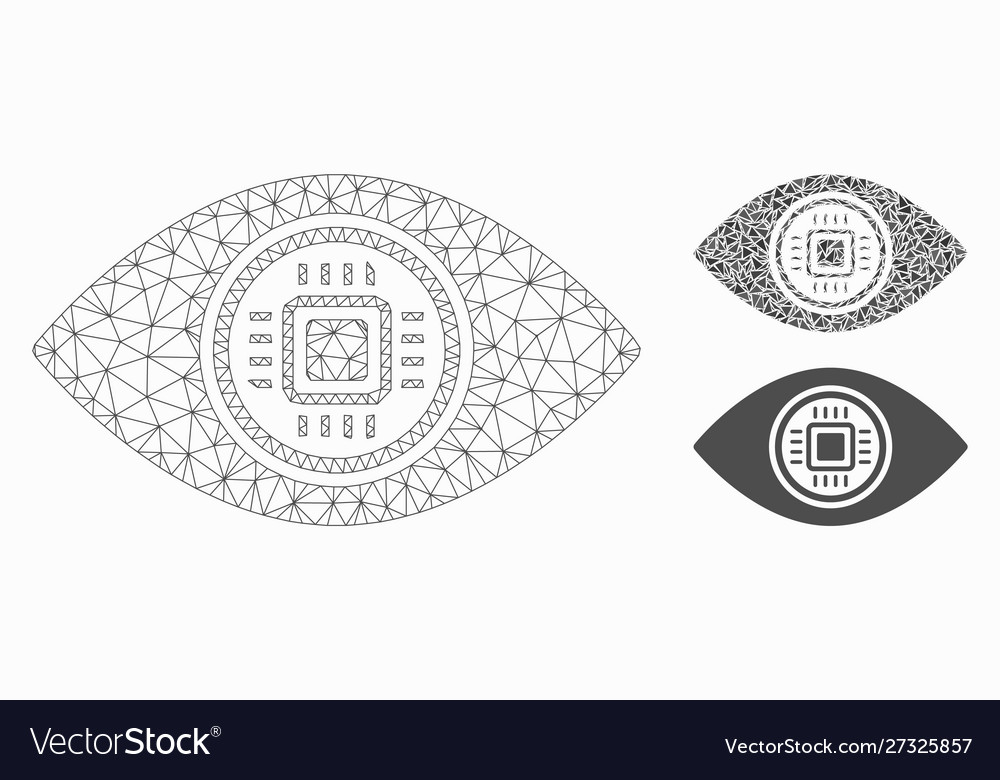 Robotics vision mesh network model vector image Robotics vision mesh network model