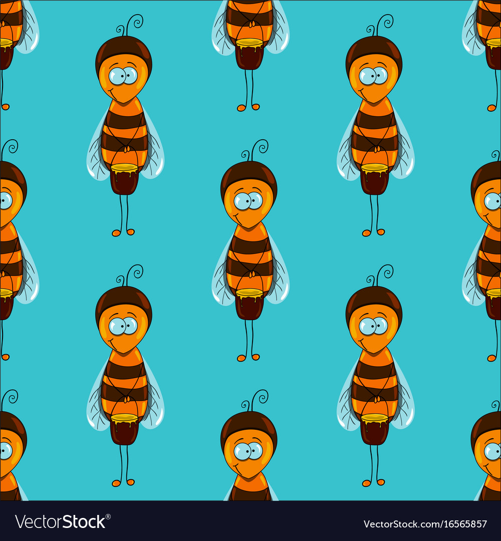 Seamless pattern with bees