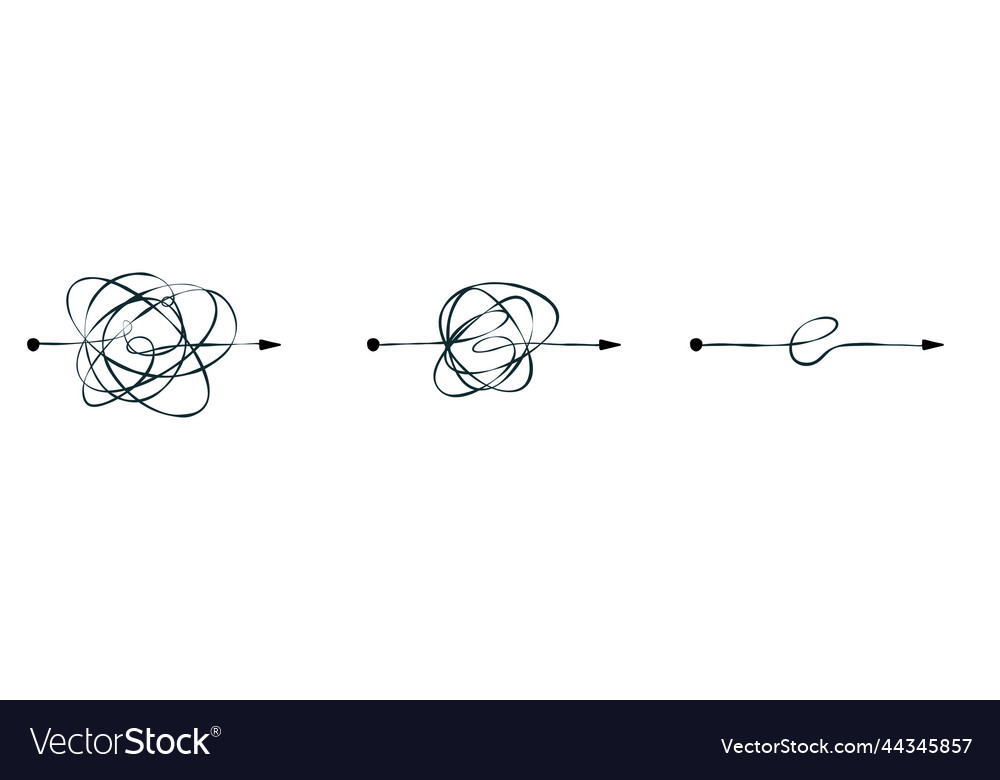 Tangle of lines unraveling the path vector image Tangle of lines unraveling the path