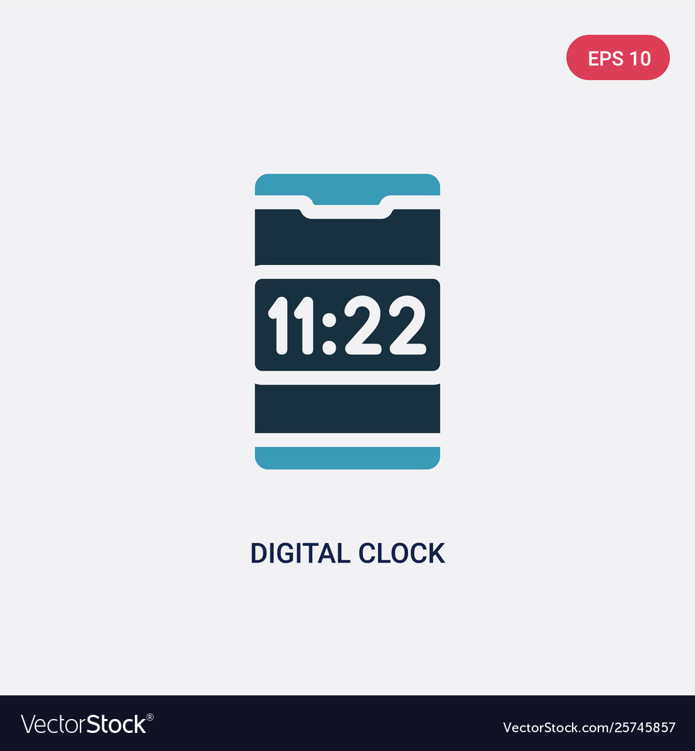 Two color digital clock icon from mobile app