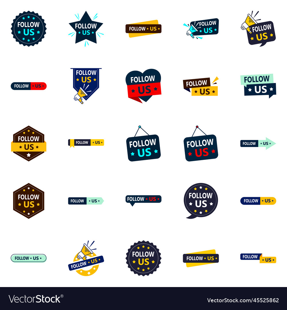 20 follow-boosting follow us graphic elements Vector Image 20 follow-boosting follow us graphic elements
