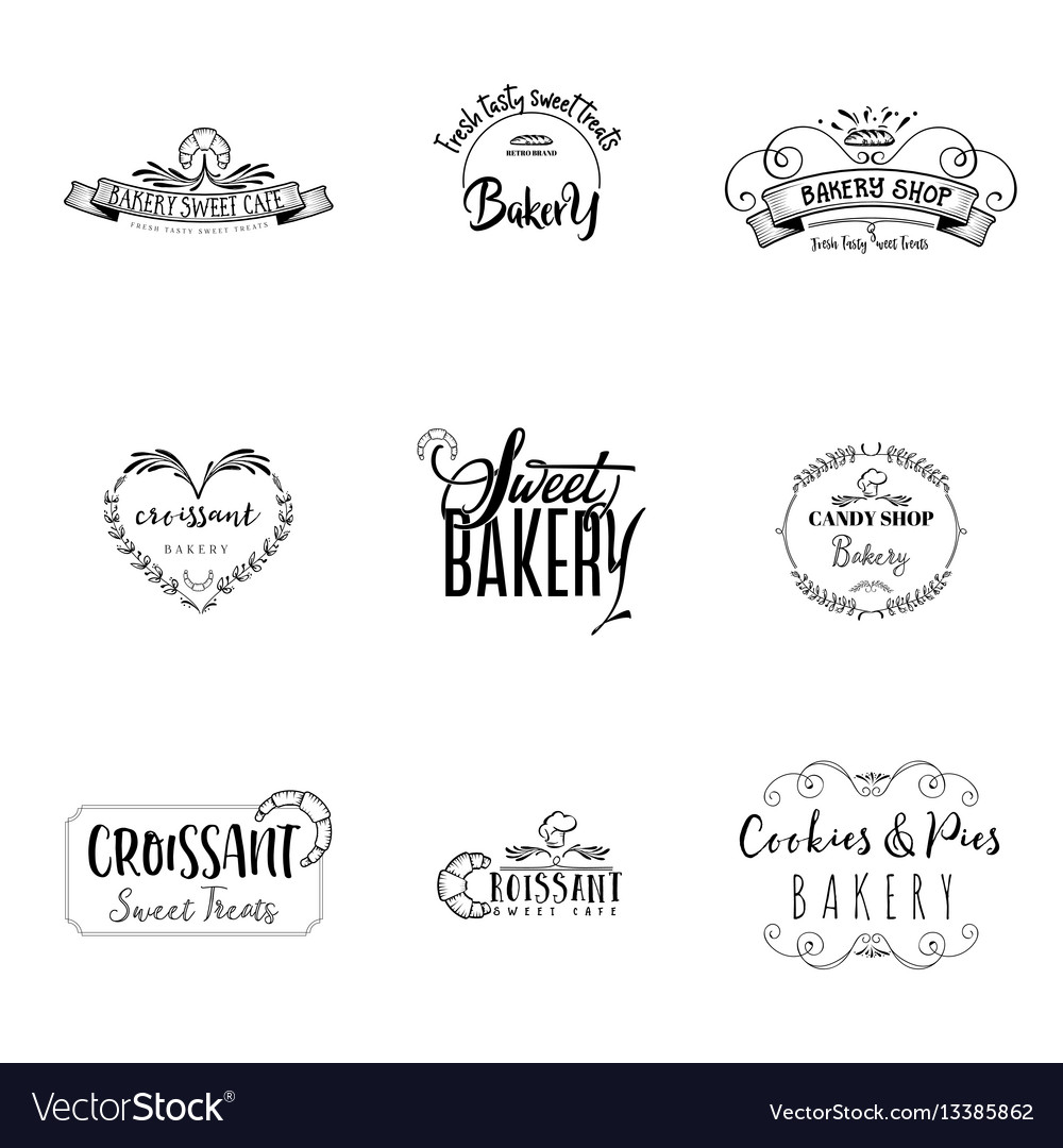 Badge set for small businesses - sweet bakery vector image Badge set for small businesses - sweet bakery