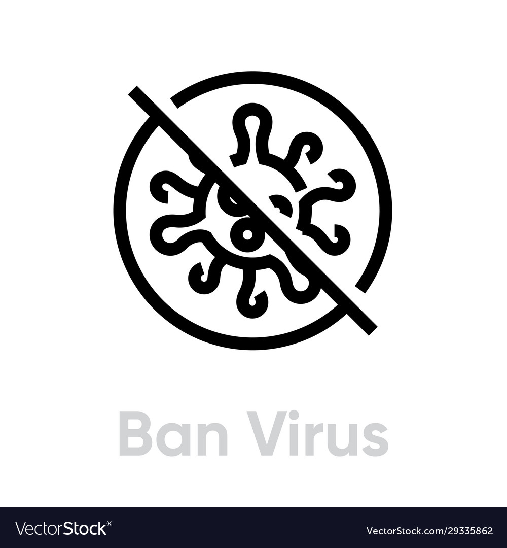 Ban virus editable line icon