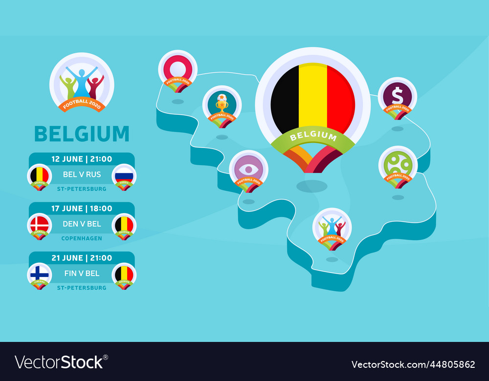 Belgium natioanal team matches on isometric map