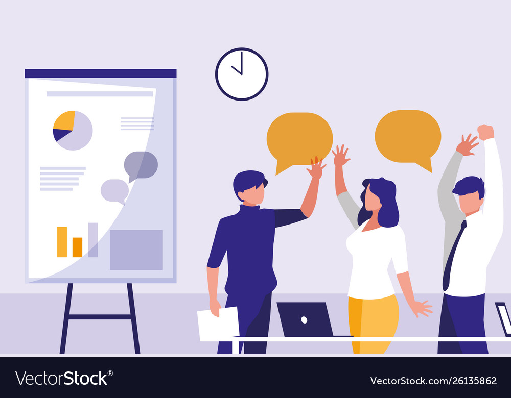 Business people elegant in workplace Royalty Free Vector