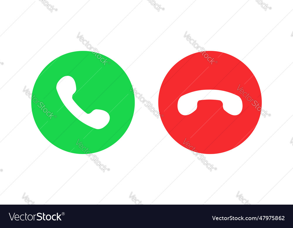 Calling phone answer decline buttons ui elements Vector Image