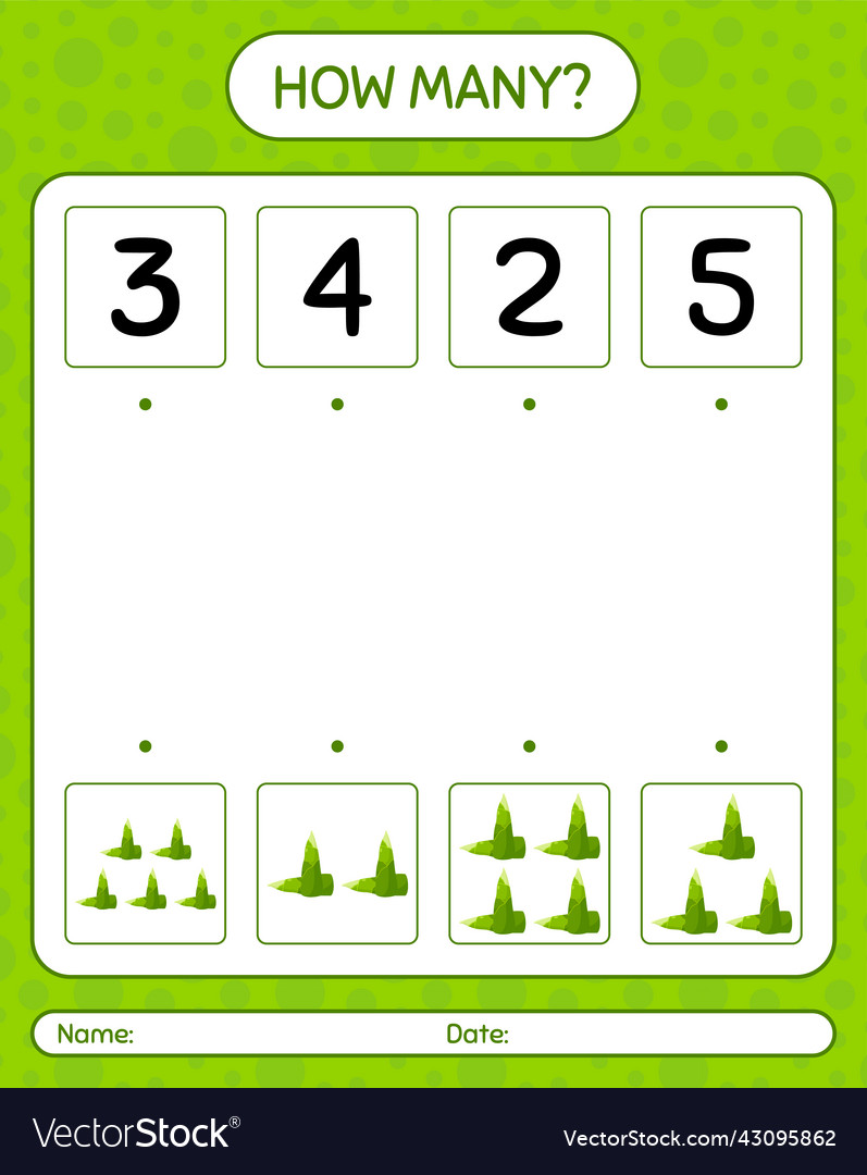 How many counting game with bamboo shoot vector image How many counting game with bamboo shoot