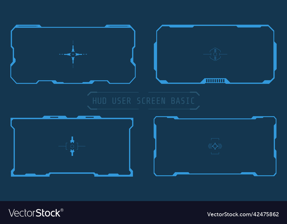 Hud virtual futuristic elements user screen basic vector image Hud virtual futuristic elements user screen basic