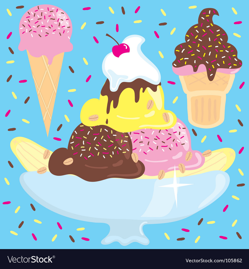 Ice Cream Sundae Party Royalty Free Vector Image