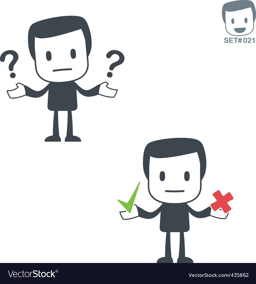 Man Icon Set - Approval & Choice