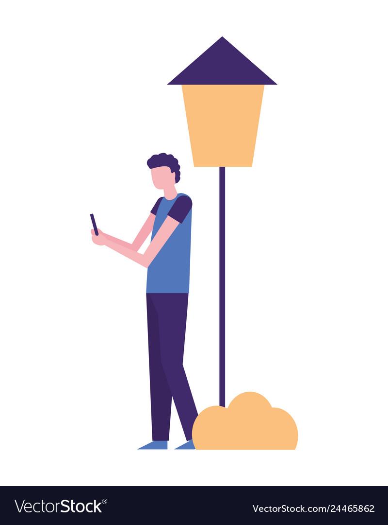 Man using mobile in the park
