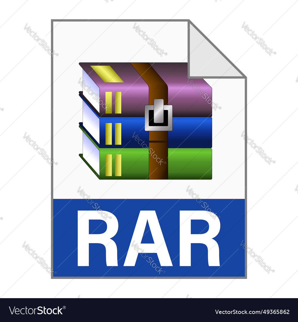 Modern flat design of rar archive file icon