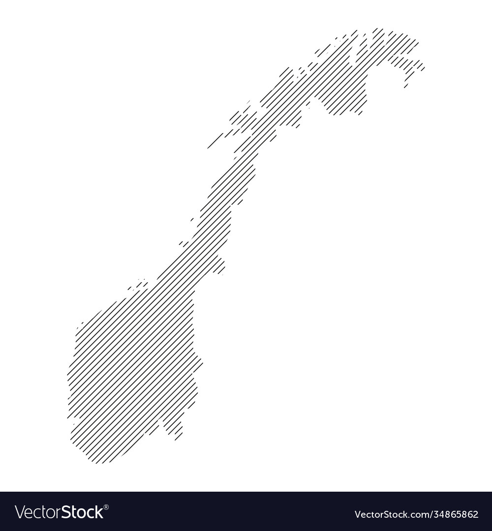 Norway map from pattern black slanted parallel