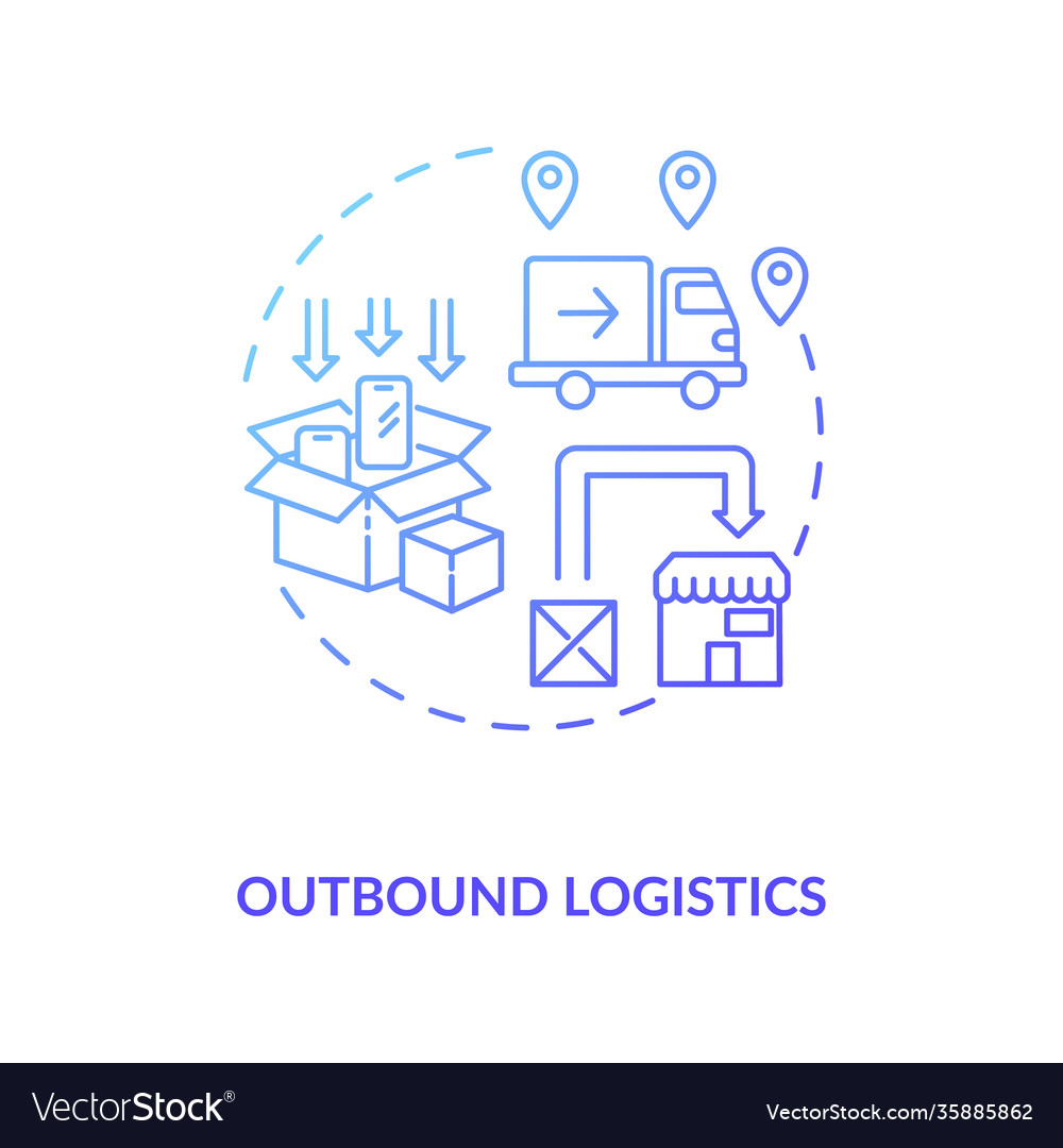 Outbound logstics concept icon Royalty Free Vector Image