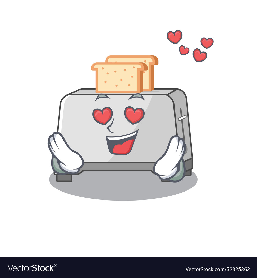 Romantic falling in love bread toaster cartoon