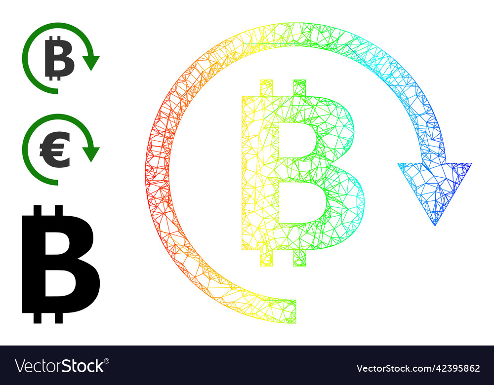 Spectrum gradient irregular mesh bitcoin repay vector image Spectrum gradient irregular mesh bitcoin repay