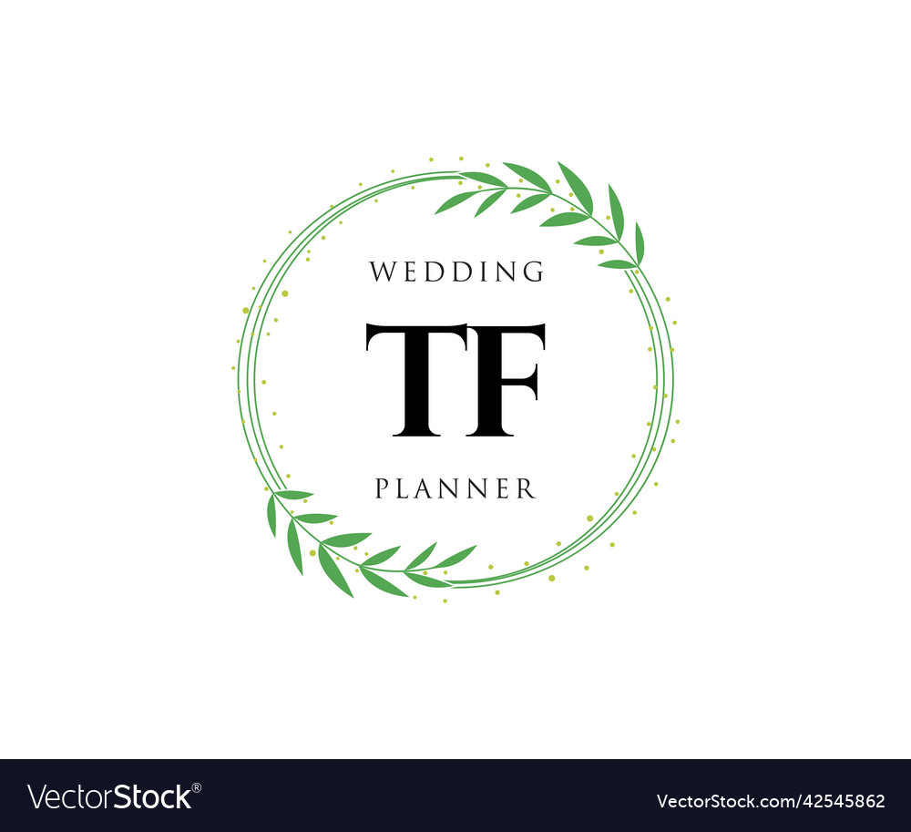 Tf initials letter wedding monogram logos Vector Image