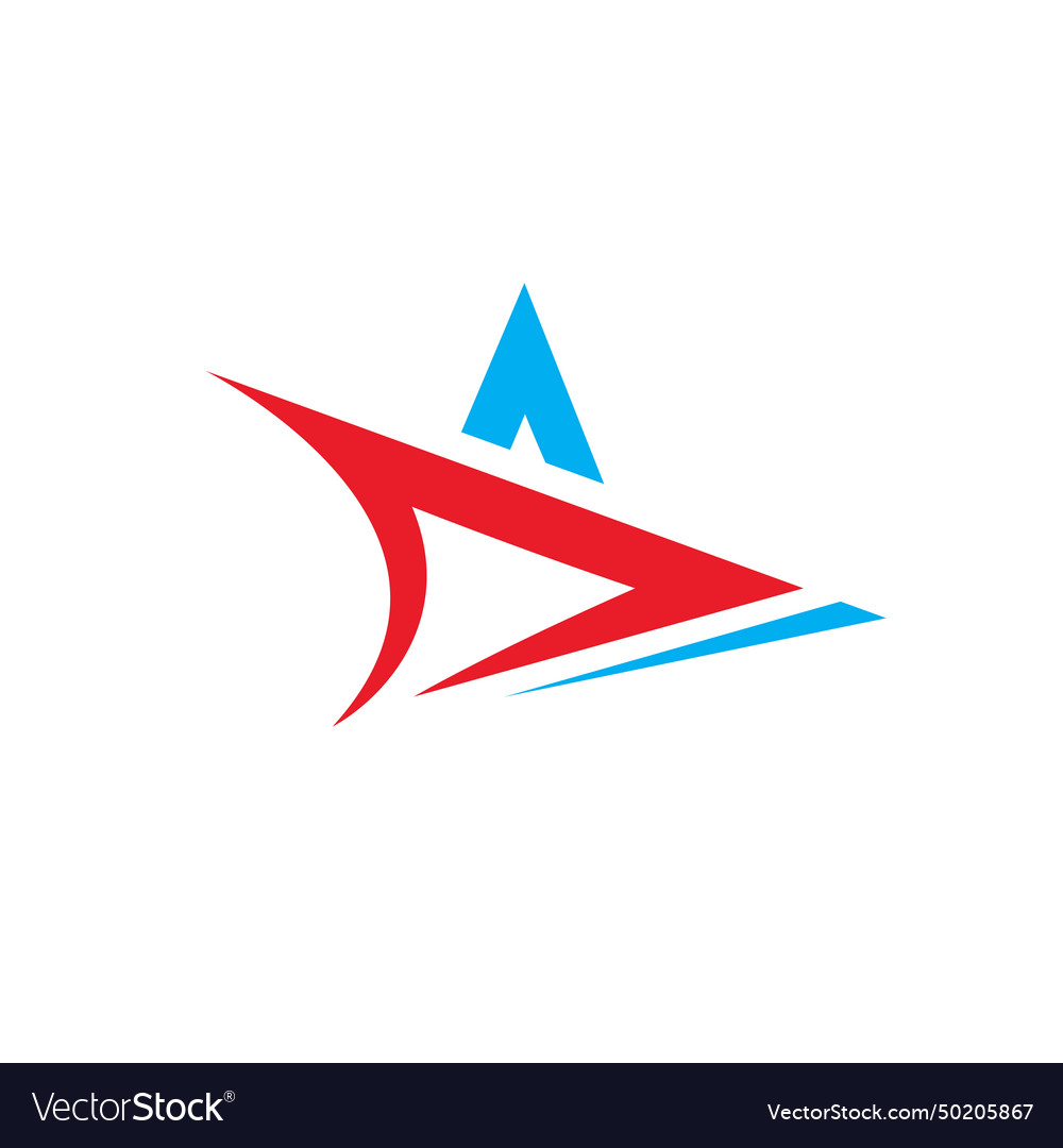 D letter star arrow icon concept design template