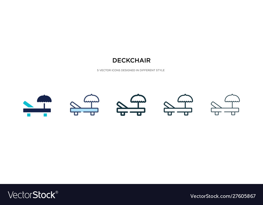 Deckchair icon in different style two colored vector image Deckchair icon in different style two colored