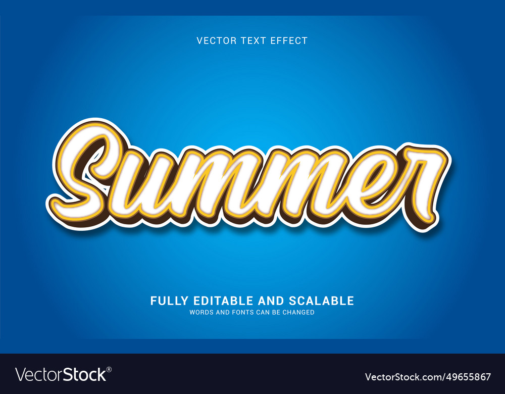 Editable text effect summer style