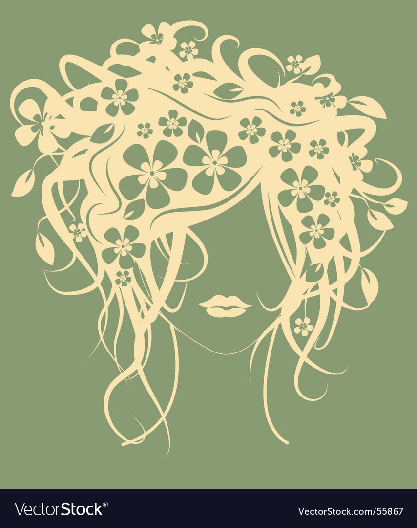 Floral Hair Silhouette