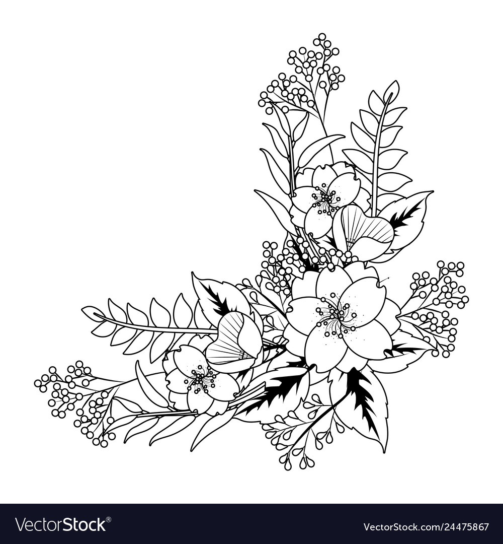 Floral tropical cartoon Royalty Free Vector Image