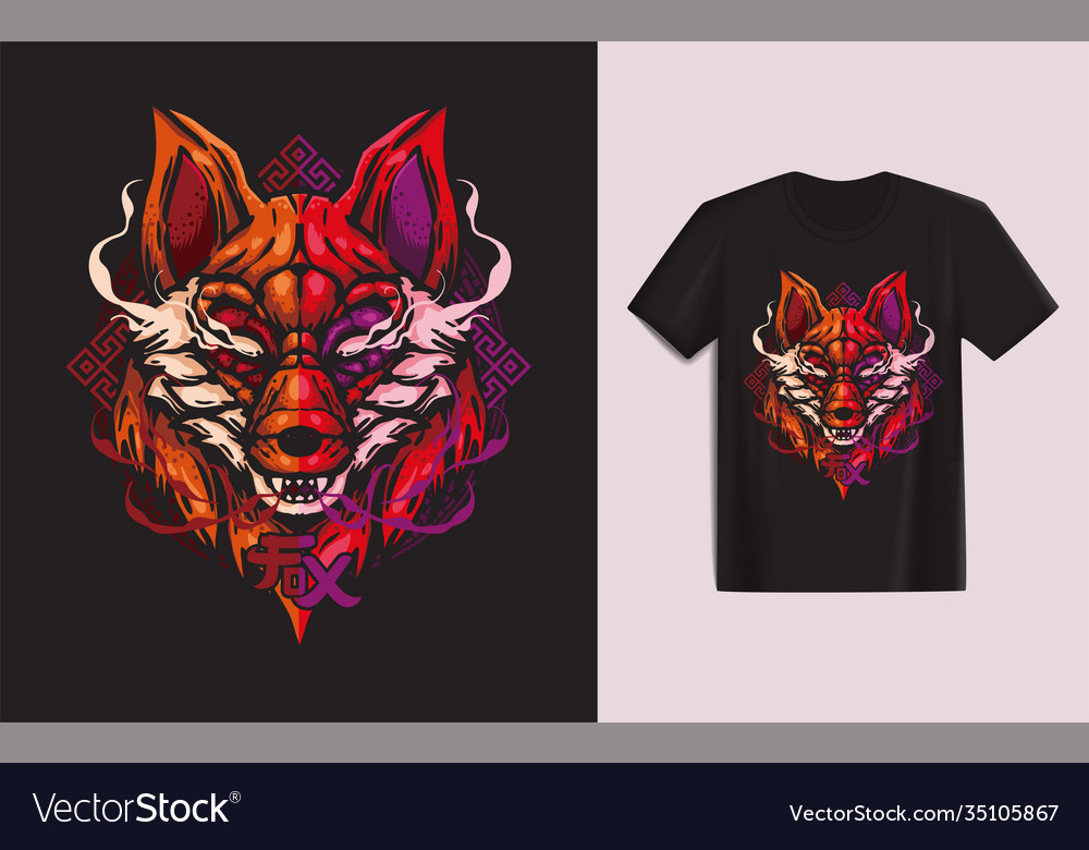 Fox design template for tshirt apparel