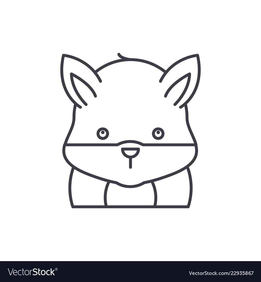 Funny hamster line icon concept