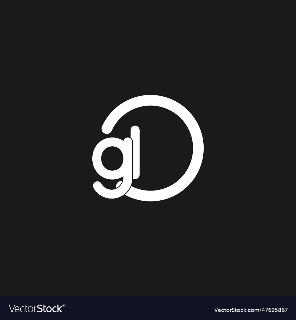 Initials gl logo monogram with simple circles Vector Image