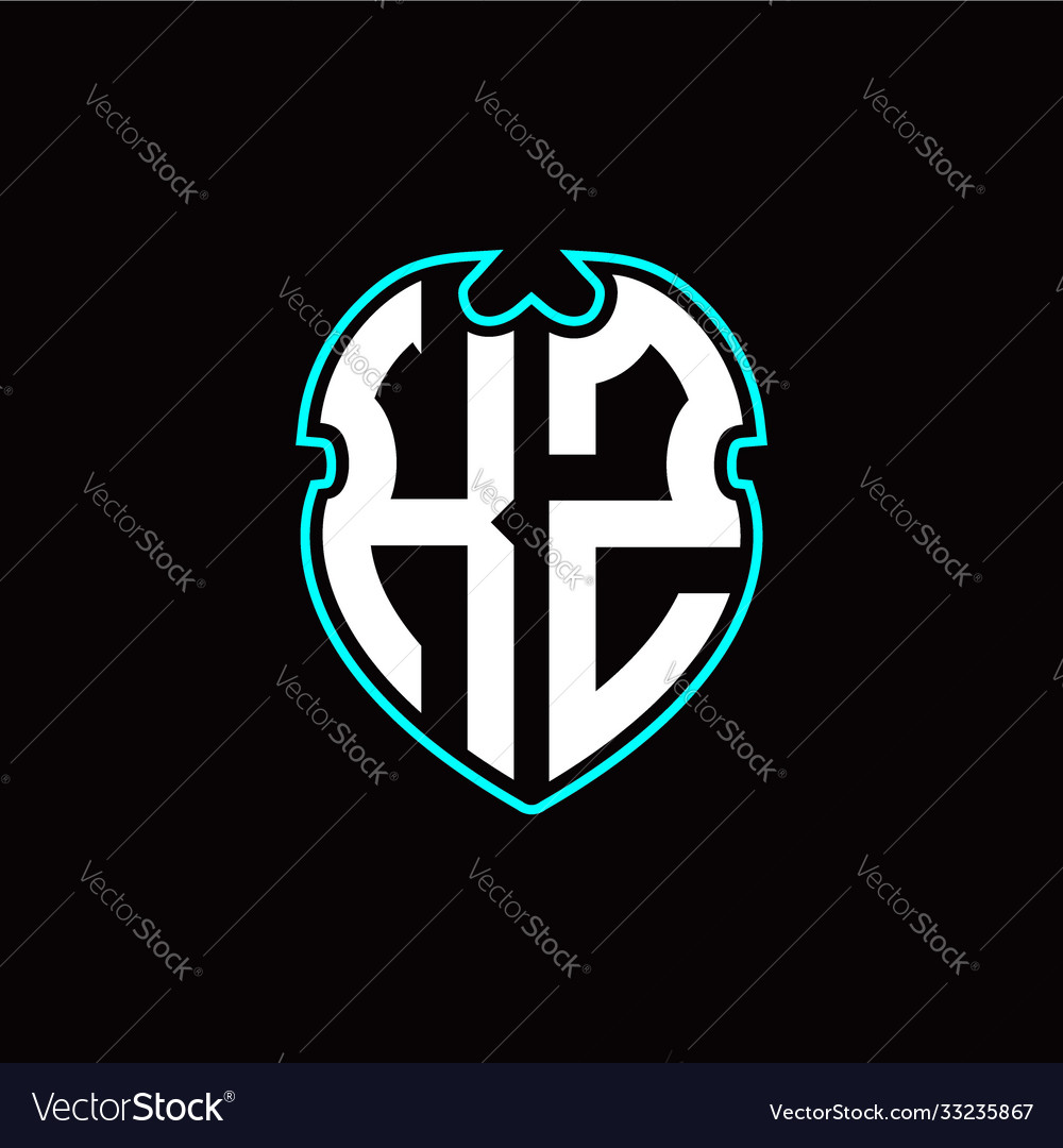 K z initial logo design with a shield shape vector image K z initial logo design with a shield shape