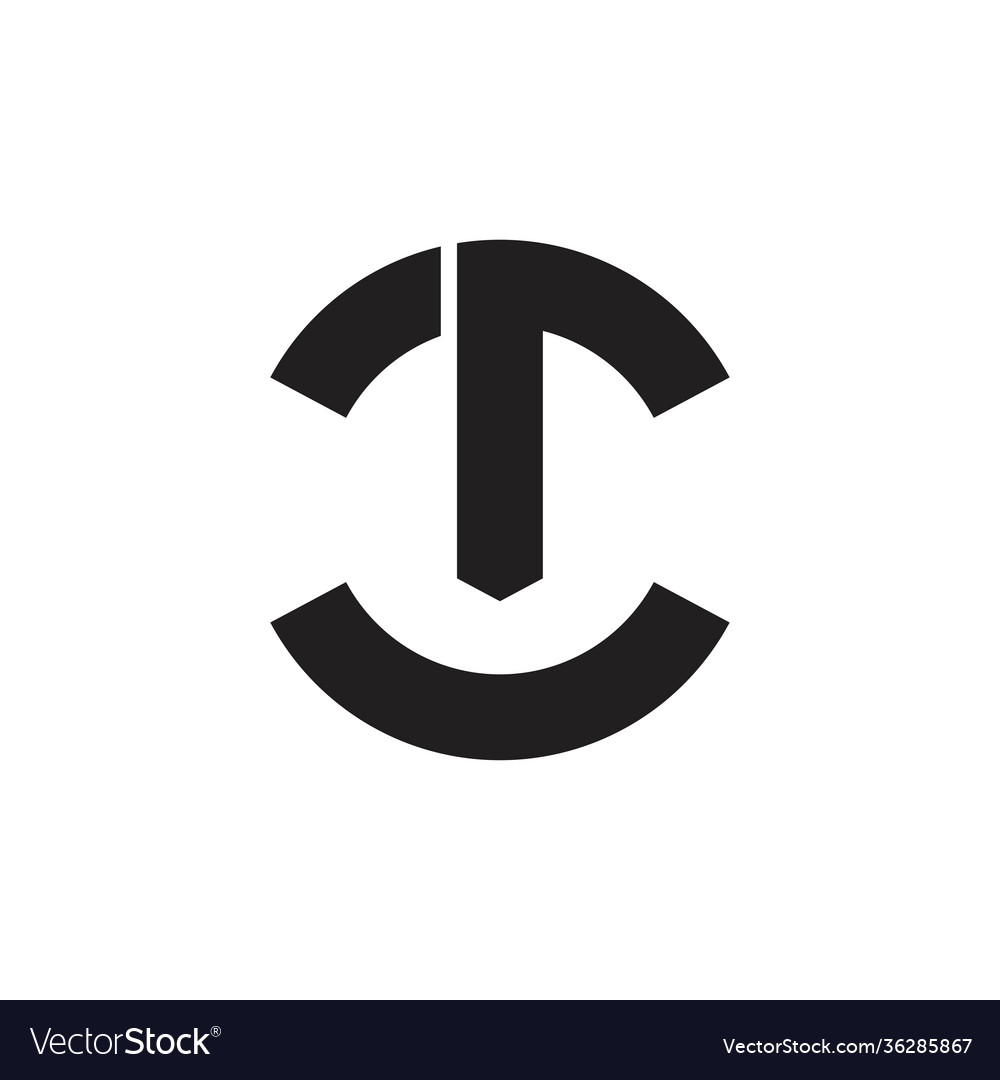 Letter t smile face logo