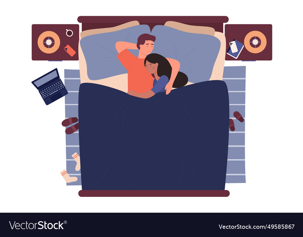 Lovers young people sleeping together man