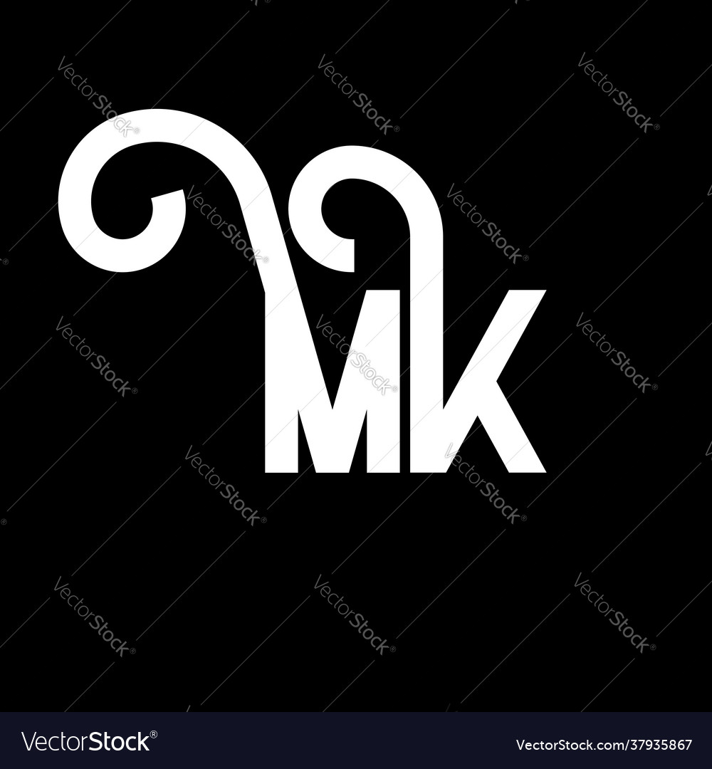 Mk letter logo design initial letters Royalty Free Vector