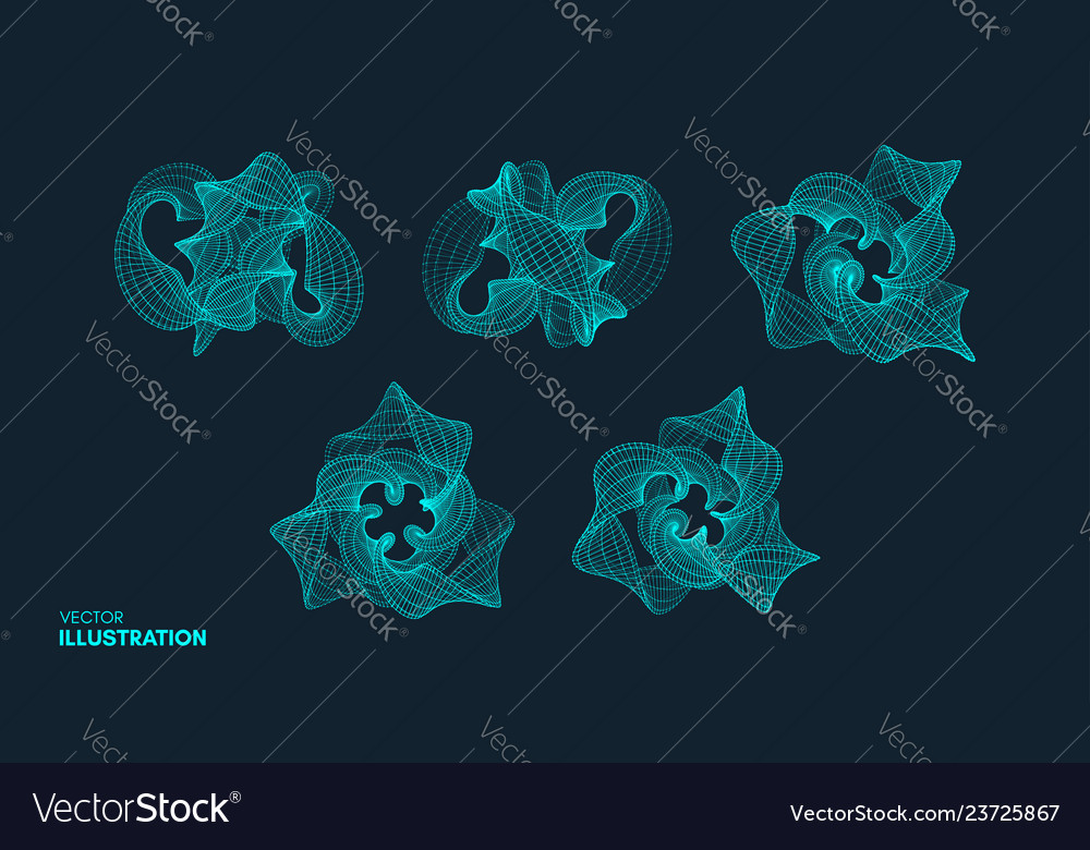 Molecular grid 3d technology style with particle vector image Molecular grid 3d technology style with particle