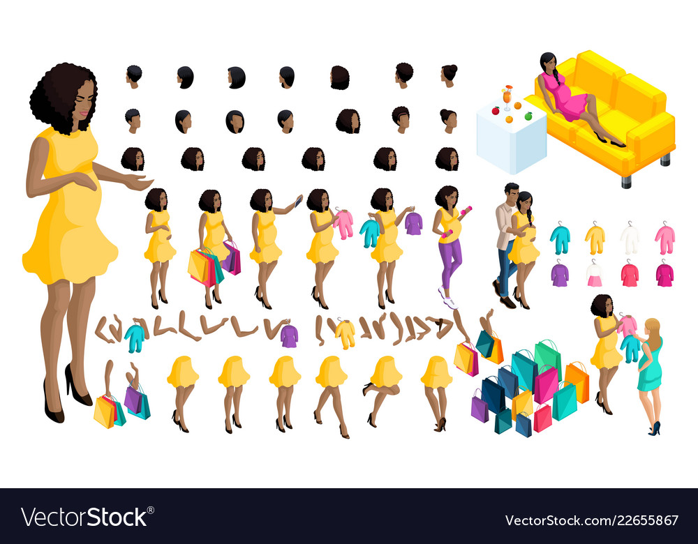Pregnant African American Girl - Isometry