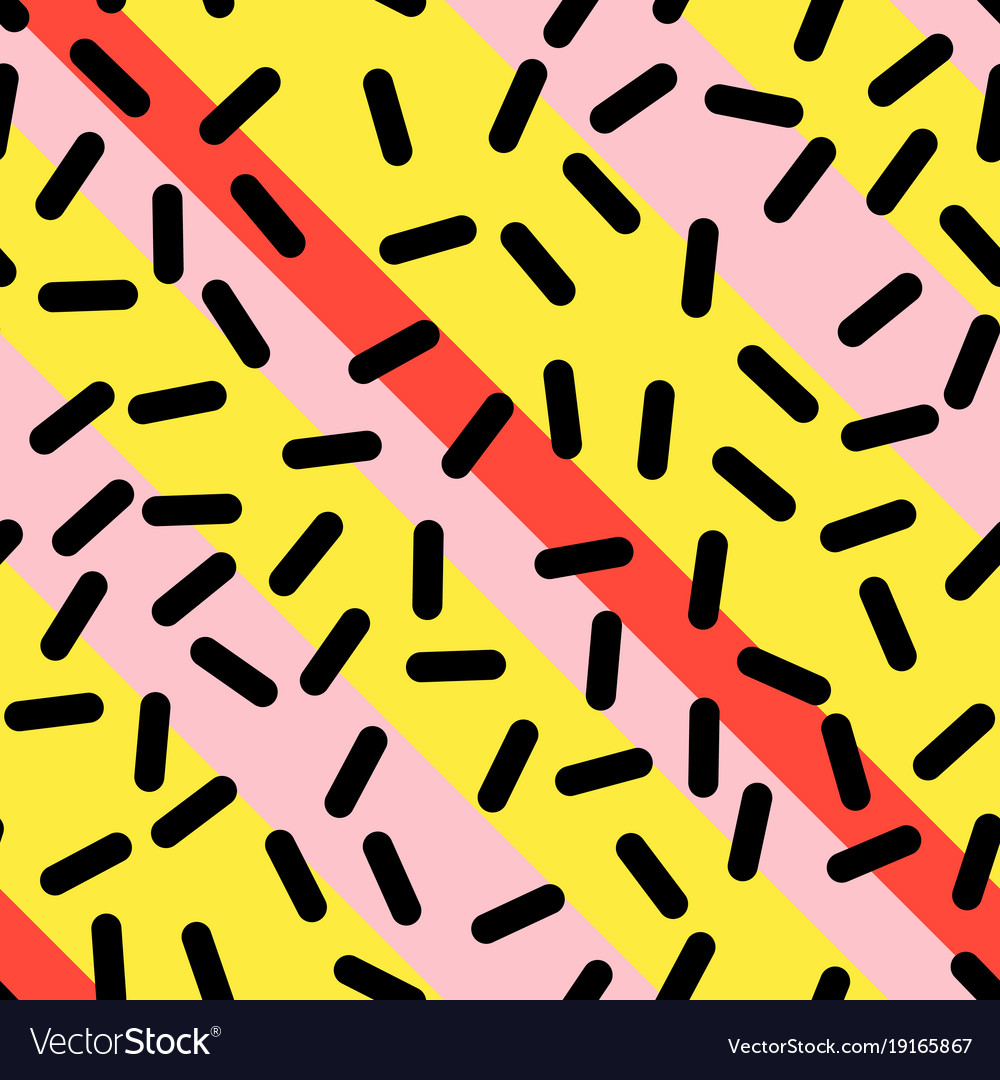 Retro seamless pattern in memphis style design