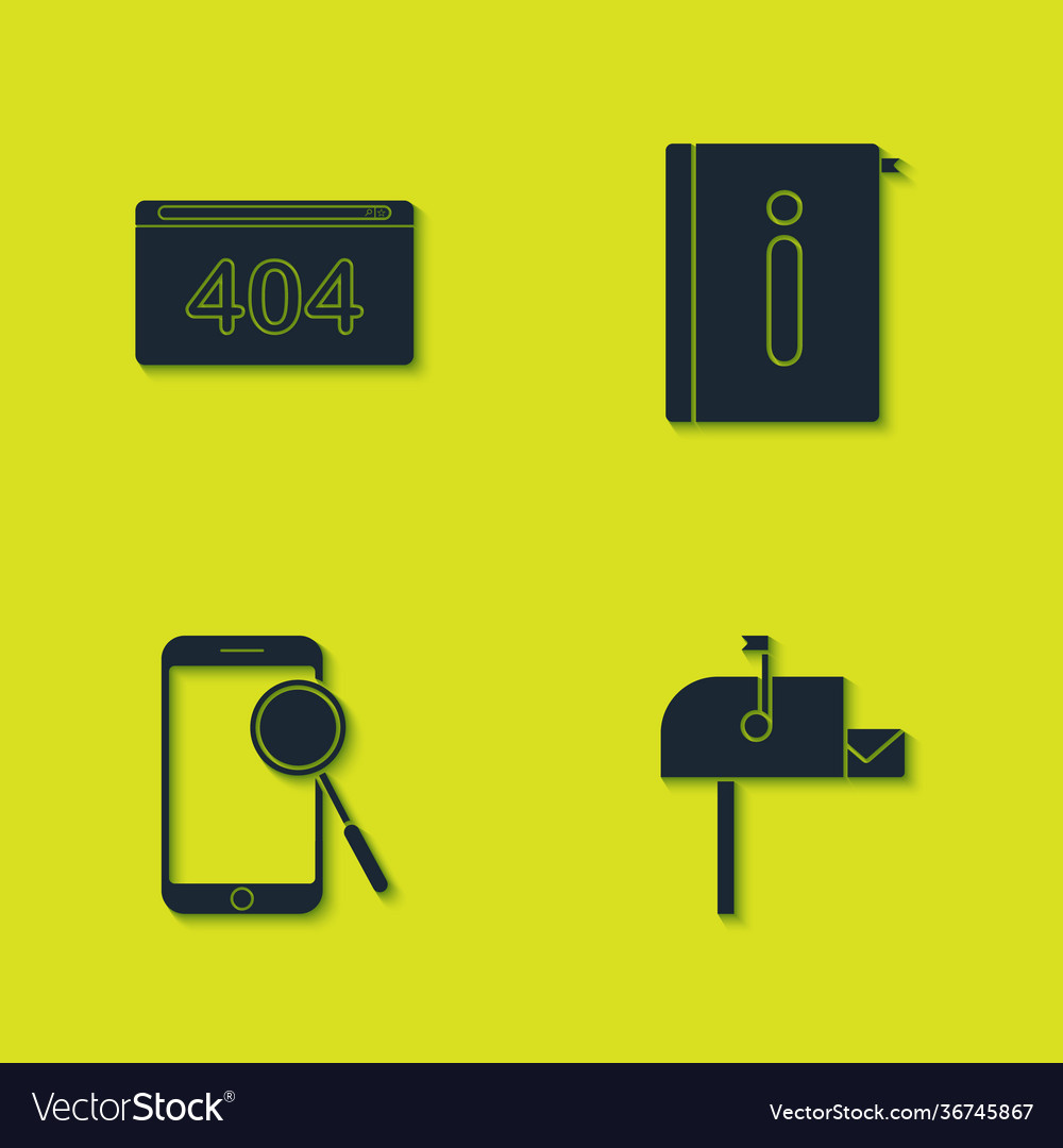 Seite mit einem 404 Fehler öffnen Postfach mobil vector image Seite mit einem 404 Fehler öffnen Postfach mobil