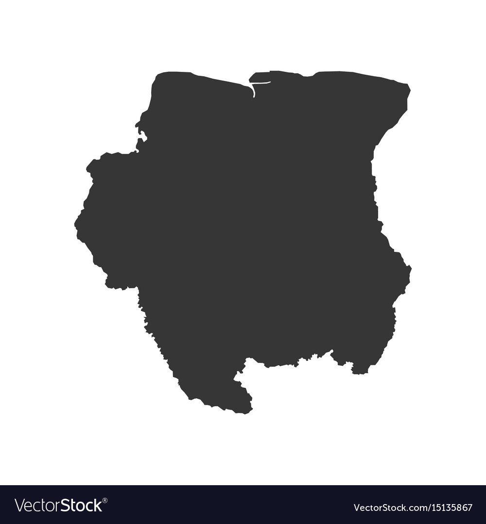 Suriname Landkarte Silhouette