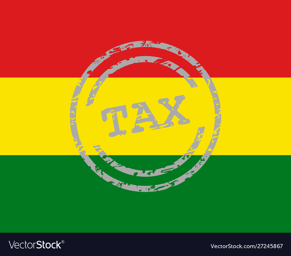 Tax stamp and flag bolivia