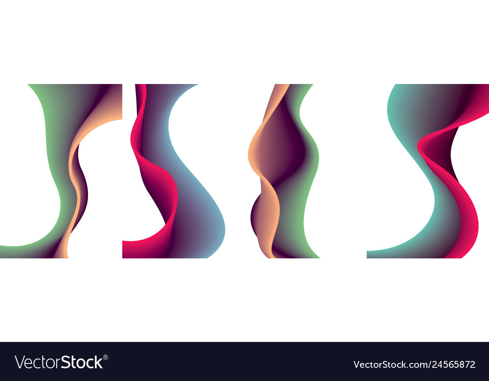 Abstract flow fluid shape backgrounds set a4