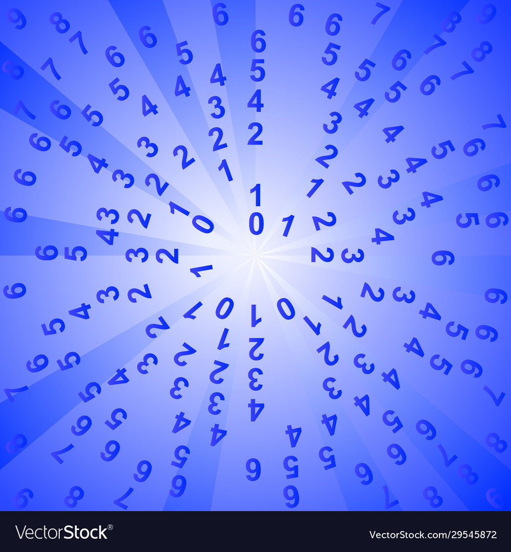 An abstract explosion consisting numbers flying vector image An abstract explosion consisting numbers flying