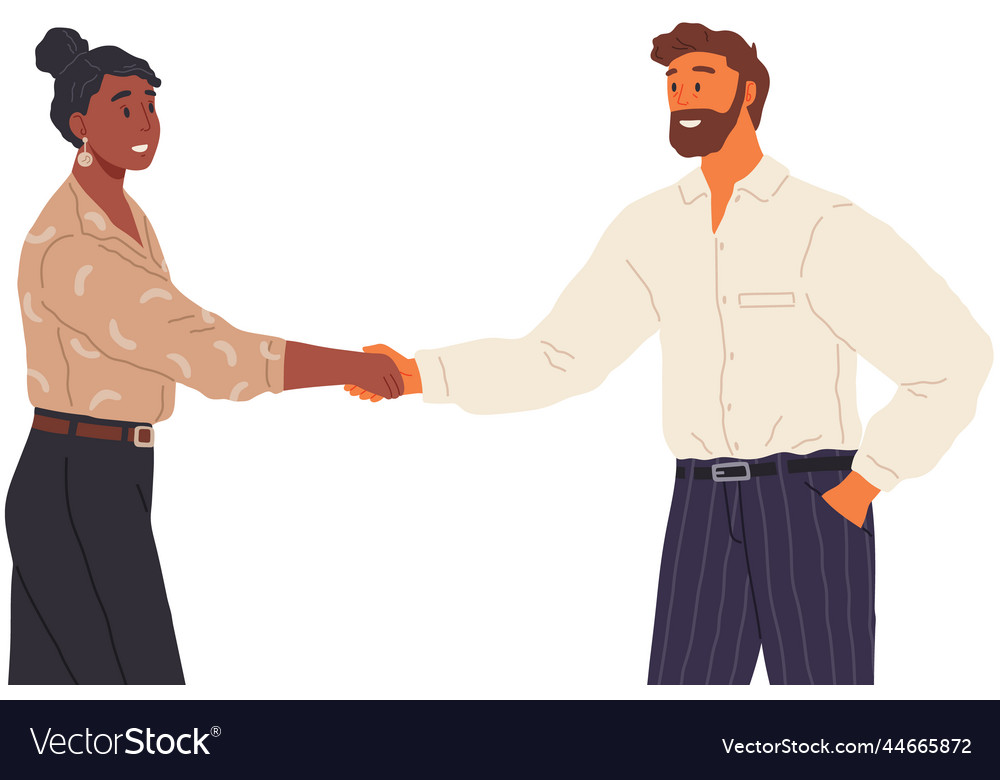 Business deal people shaking hands greet Vector Image