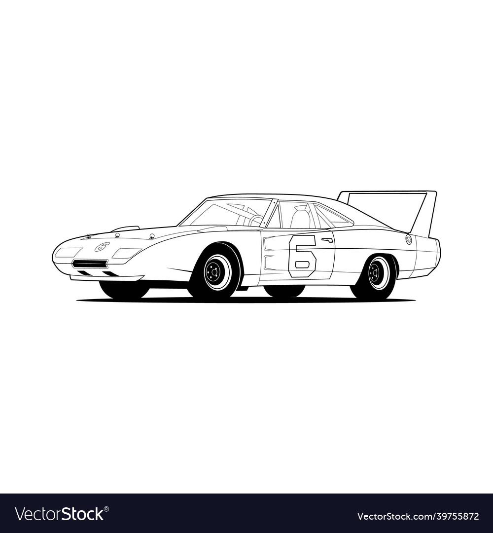 Car outline line art coloring page Royalty Free Vector Image