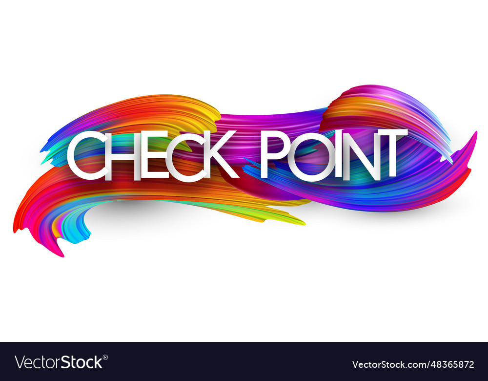 Check point paper word sign with colorful
