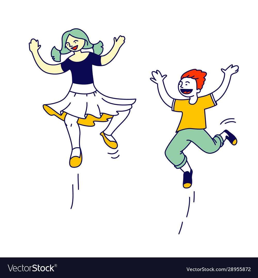 Childhood fun and motion concept happy children Vector Image