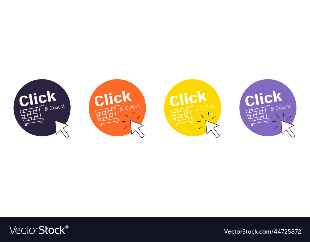 Click and collect on speech bubbles set