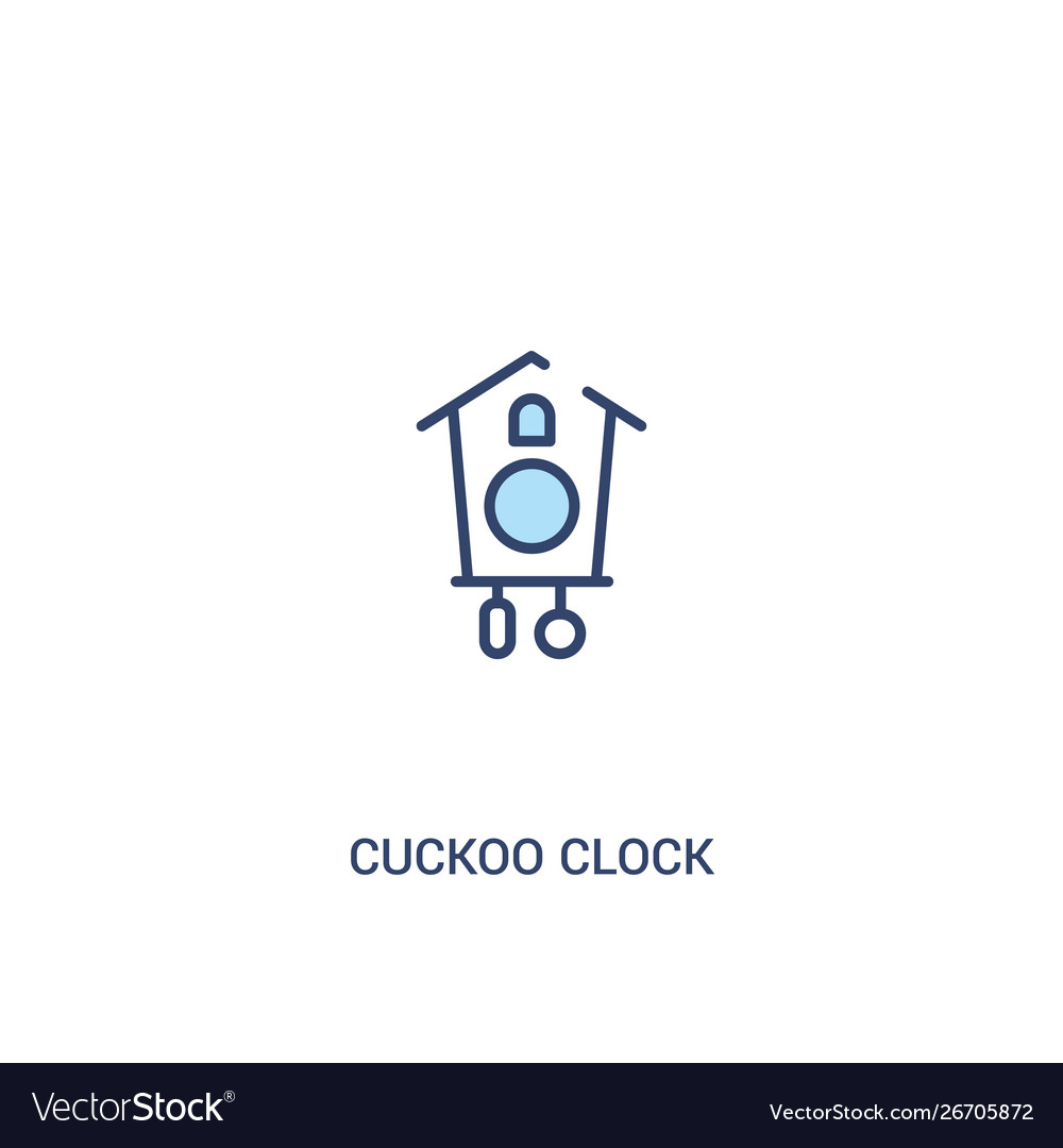 Cuckoo clock concept 2 colored icon simple line vector image Cuckoo clock concept 2 colored icon simple line