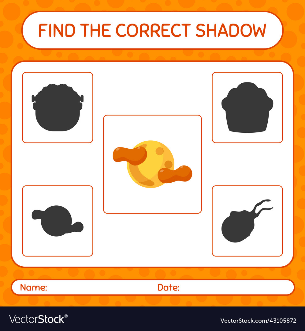 Find the correct shadows game with full moon Vector Image Find the correct shadows game with full moon