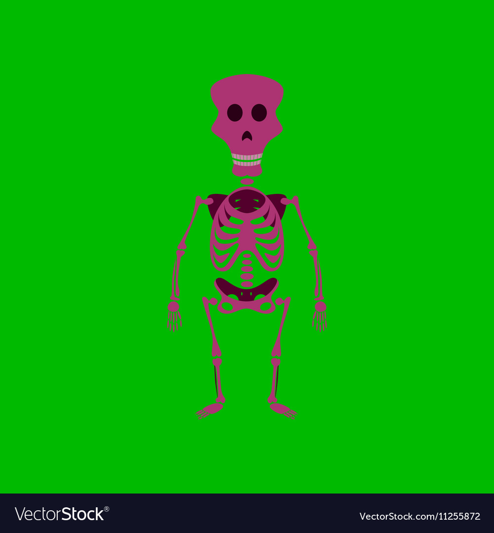 Flat on background of skeleton